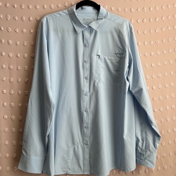 Ariat Other - Ariat Tek VentTek Lightweight‎ Long Sleeve Button Down XL Western Rodeo Blue